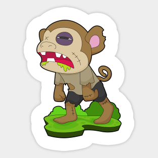 Monkey Halloween Zombie Sticker